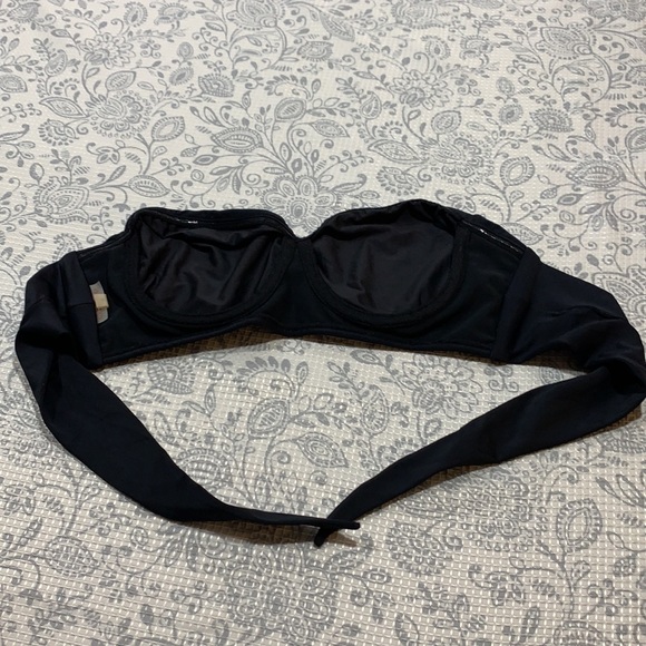 NWOT $82 PILYQ Black Bandeau Tie Bikini Top - Picture 9 of 11
